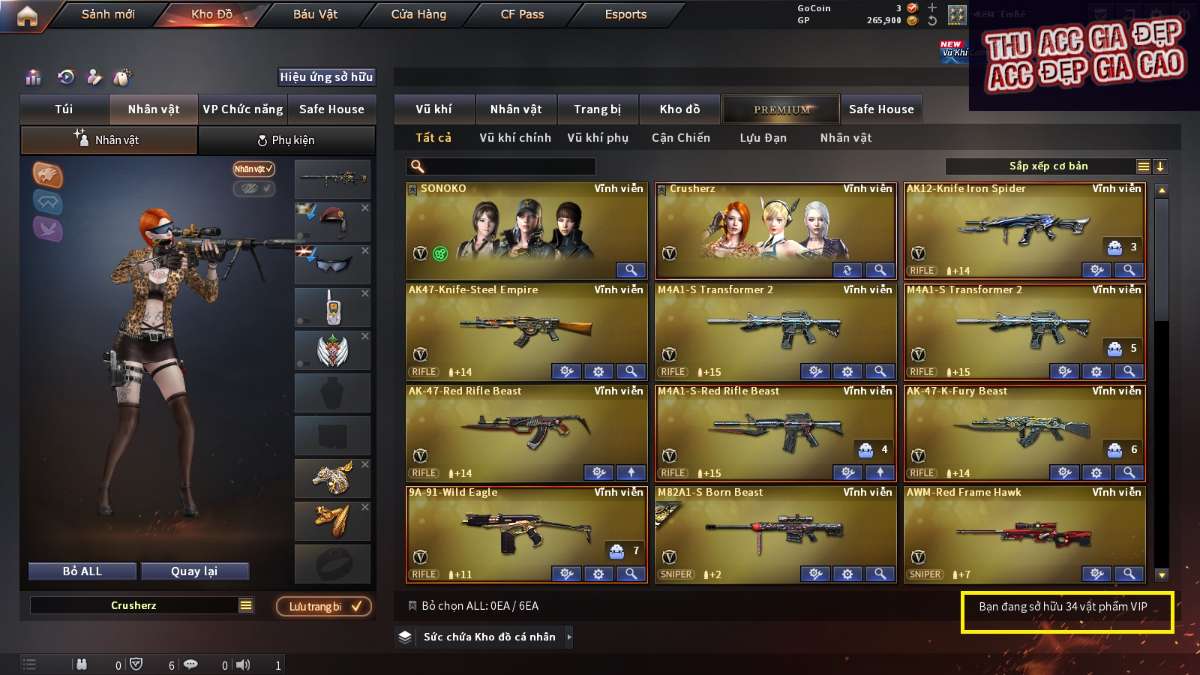 shop acc cf uy tin gia re